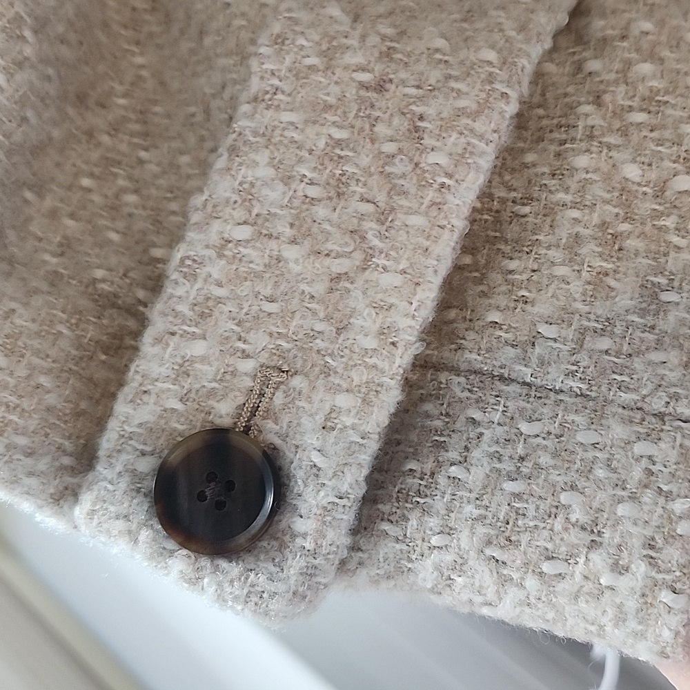 Universal Thread Cream Double-Breasted Coat, Large - Picture 4 of 9